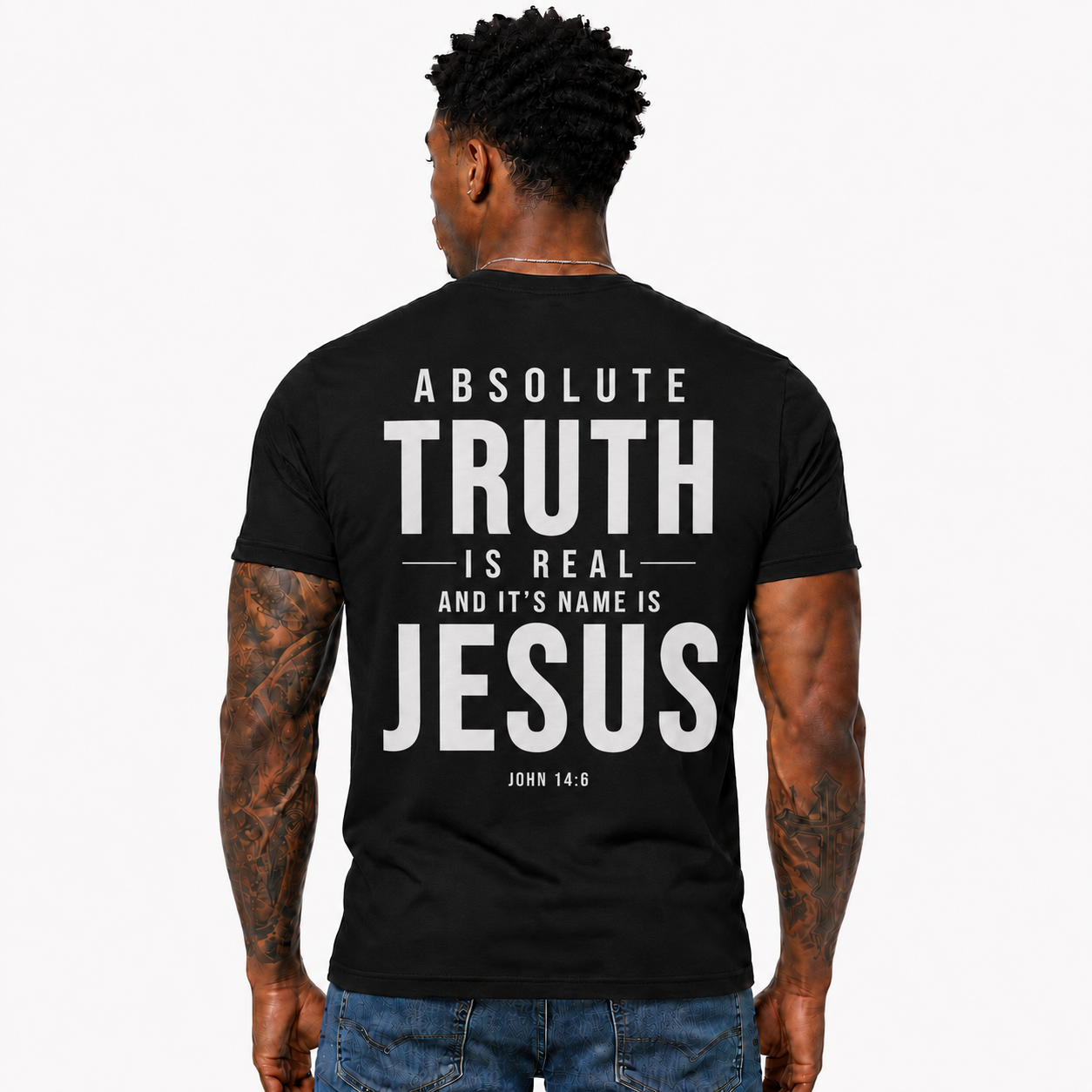 Absolute Truth Is Real And Its Name Is Jesus Shirt John 14:6 Christian Graphic Tee for Men