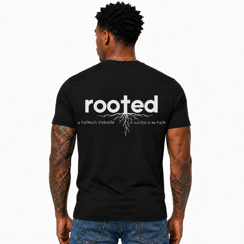 Rooted In Faith Shirt Christian Father’s Strength Graphic Tee for Men