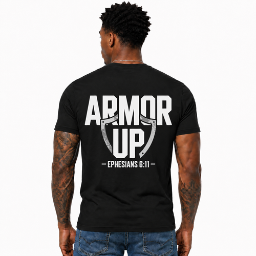 Armor Up Ephesians 6:11 Shirt Christian Armor of God Graphic Tee for Men