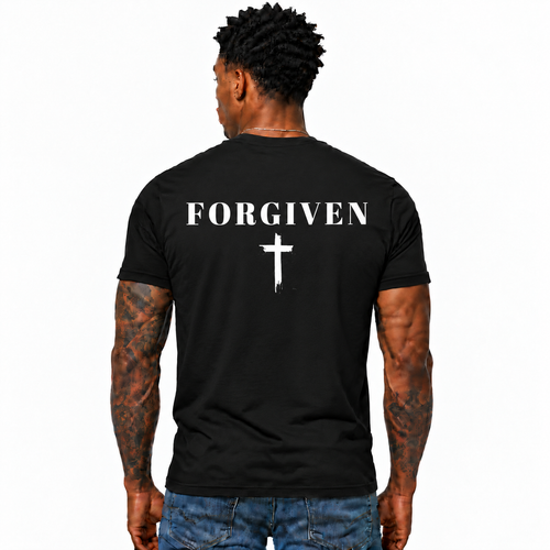 Forgiven Shirt Christian Cross Graphic Tee Faith Jesus Religious Gift for Men