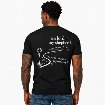 The Lord Is My Shepherd Shirt Funny Christian Faith Graphic Tee for Men Religious Gift