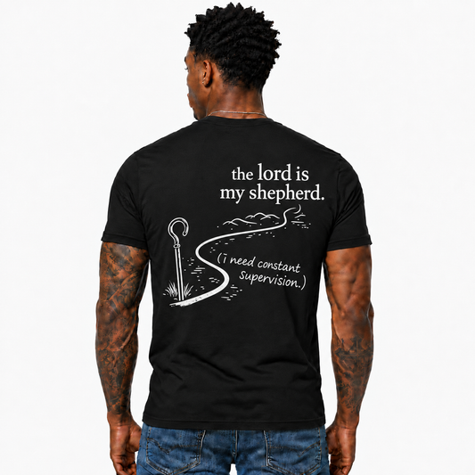 The Lord Is My Shepherd Shirt Funny Christian Faith Graphic Tee for Men Religious Gift