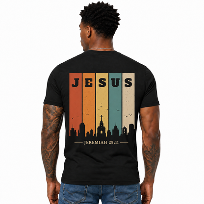 Jesus Jeremiah 29:11 Shirt Vintage Christian Bible Verse Graphic Tee for Men