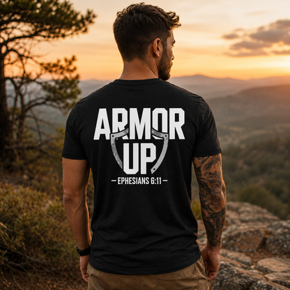 Armor Up Ephesians 6:11 Shirt Christian Armor of God Graphic Tee for Men