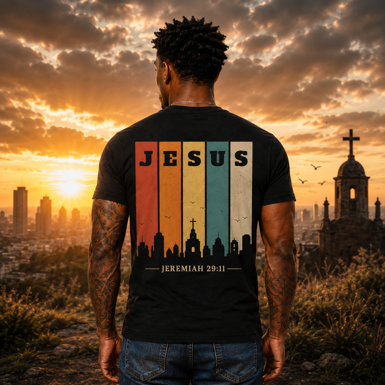 Jesus Jeremiah 29:11 Shirt Vintage Christian Bible Verse Graphic Tee for Men