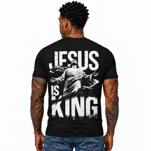 Jesus Is King Shirt Christian Jesus Graphic Tee for Men Faith Religious Gift