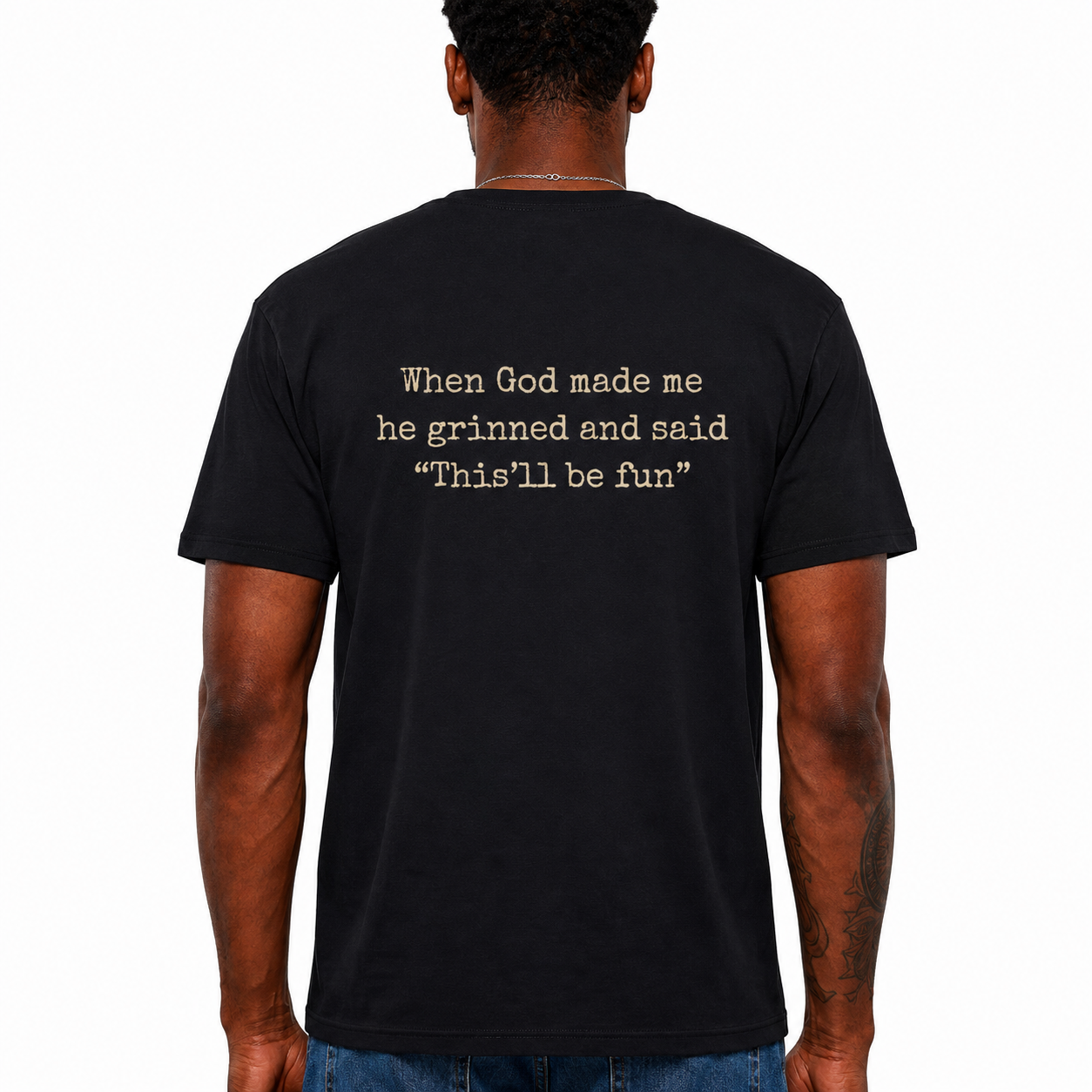 When God Made Me He Grinned And Said This’ll Be Fun Shirt Funny Christian Graphic Tee for Men