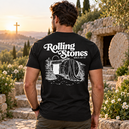 Rolling Stones Since AD 33 Shirt Christian Easter Empty Tomb Graphic Tee Resurrection Faith Gift for Men