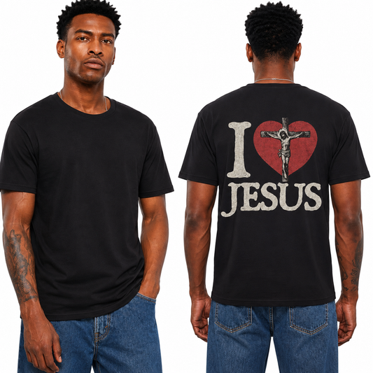 I Love Jesus Shirt Vintage Christian Graphic Tee, Faith Religious T-Shirt for Men