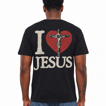 I Love Jesus Shirt Vintage Christian Graphic Tee, Faith Religious T-Shirt for Men