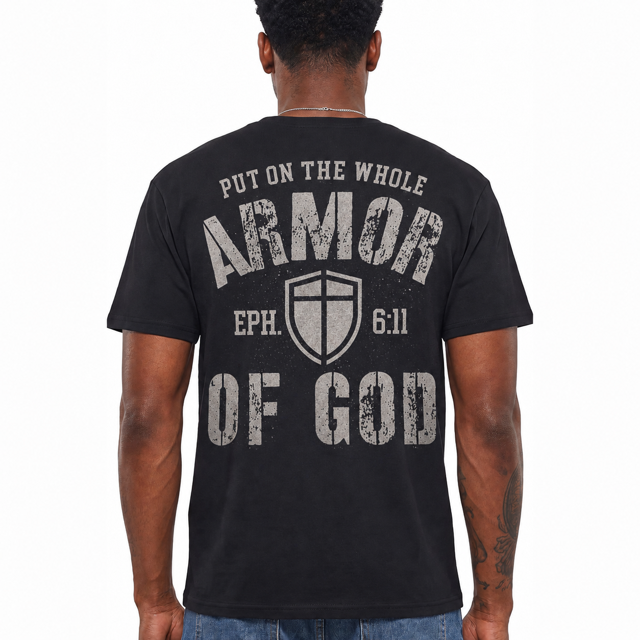 Armor of God Shirt Ephesians 6:11 Christian Graphic Tee Faith Bible Verse T-Shirt for Men