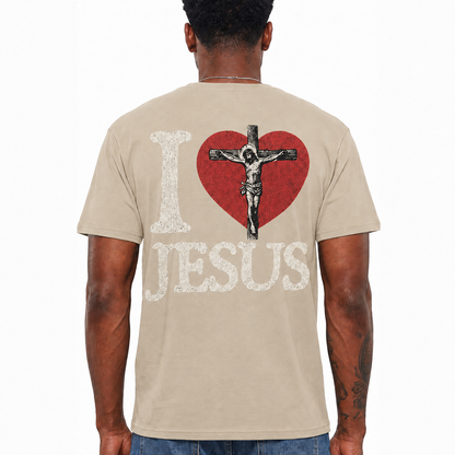 I Love Jesus Shirt Vintage Christian Graphic Tee, Faith Religious T-Shirt for Men