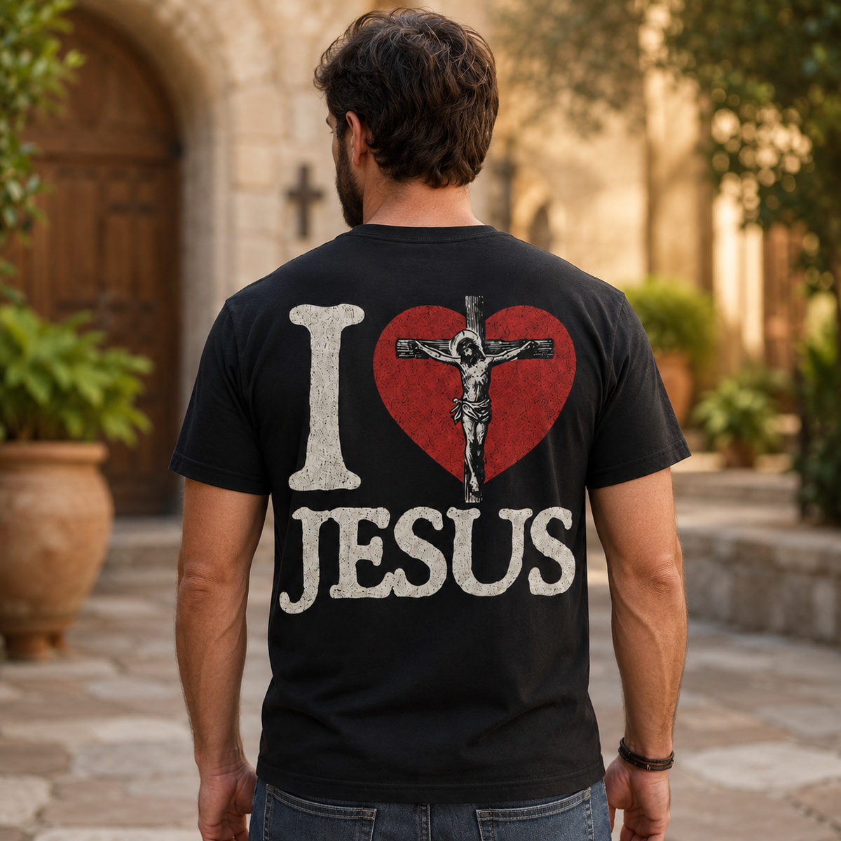 I Love Jesus Shirt Vintage Christian Graphic Tee, Faith Religious T-Shirt for Men