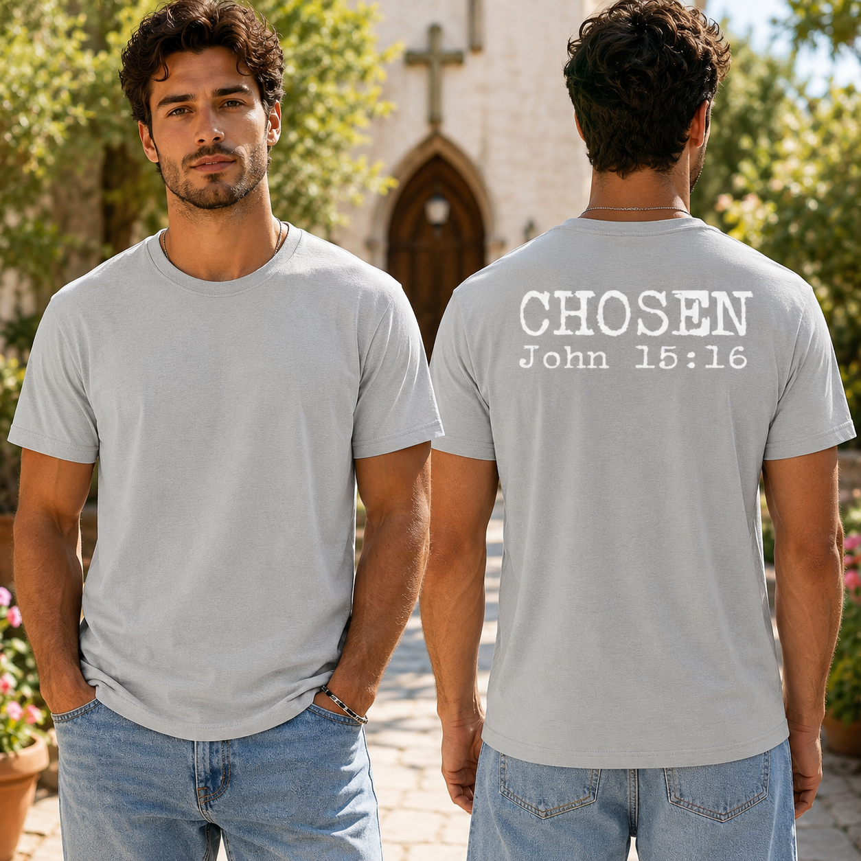 Chosen John 15 16 Shirt Christian Faith Graphic Tee Bible Verse Gift For Men