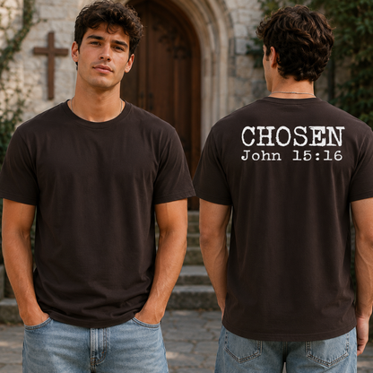 Chosen John 15 16 Shirt Christian Faith Graphic Tee Bible Verse Gift For Men