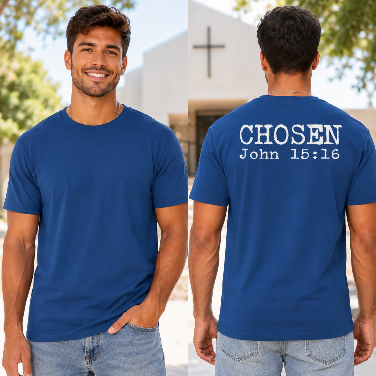 Chosen John 15 16 Shirt Christian Faith Graphic Tee Bible Verse Gift For Men