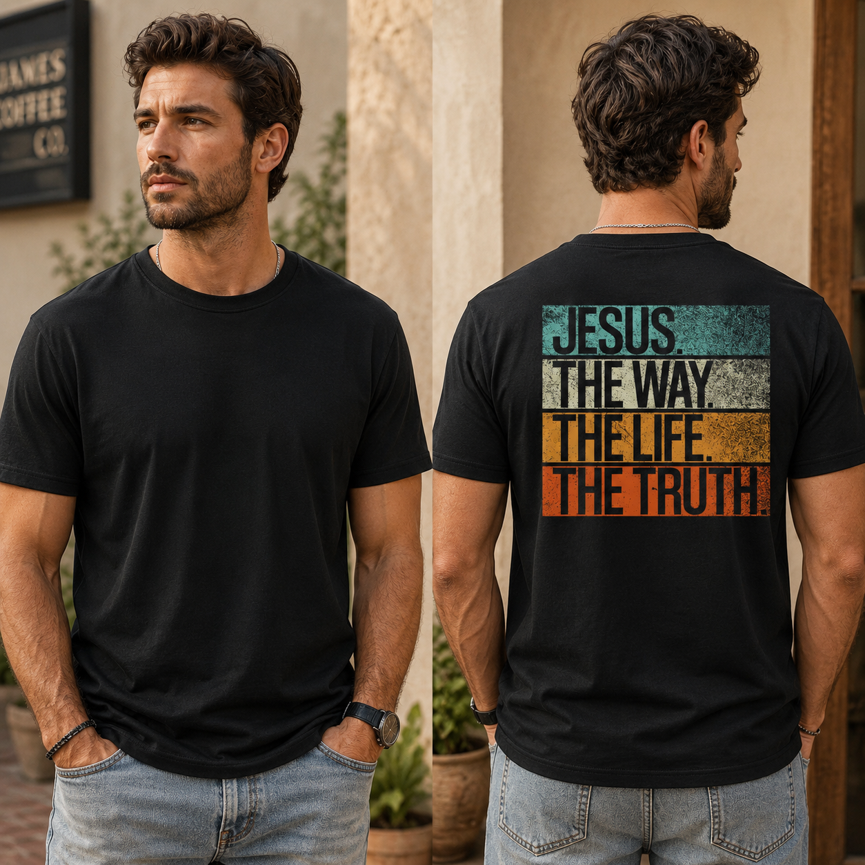 Jesus The Way The Truth The Life Shirt Vintage Christian Graphic Tee Faith Gift For Men