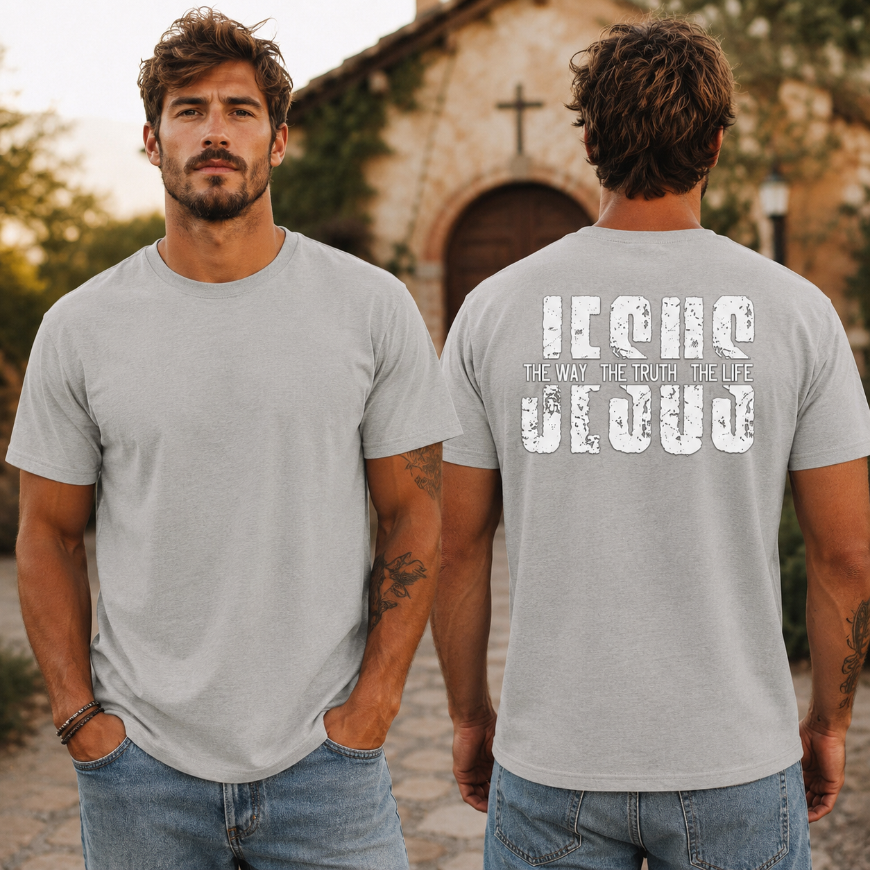 Jesus The Way The Truth The Life Shirt Christian Faith Graphic Tee Gift For Men