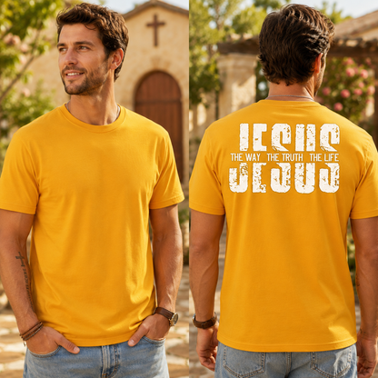 Jesus The Way The Truth The Life Shirt Christian Faith Graphic Tee Gift For Men