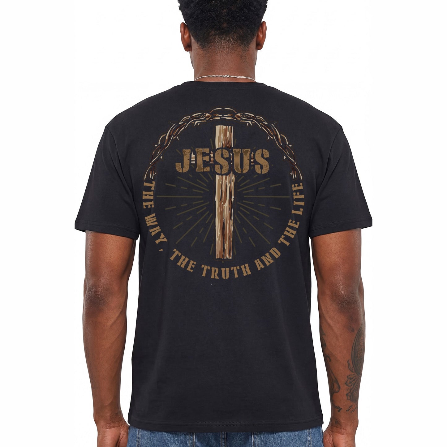 Jesus The Way The Truth And The Life Shirt Christian Cross Graphic Tee Faith Gift For Men