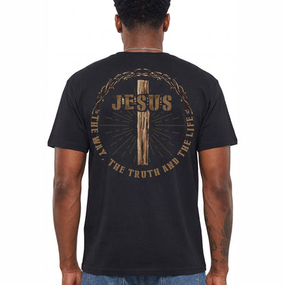 Jesus The Way The Truth And The Life Shirt Christian Cross Graphic Tee Faith Gift For Men