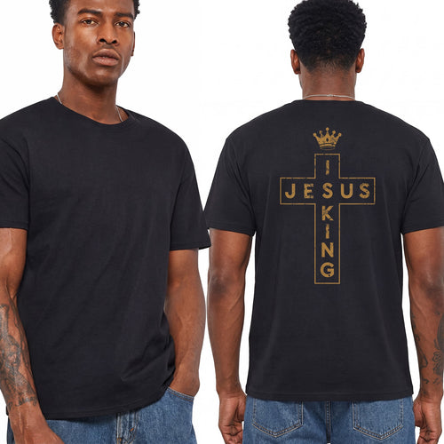Jesus Is King Shirt Christian Cross Graphic Tee Faith Gift For Men