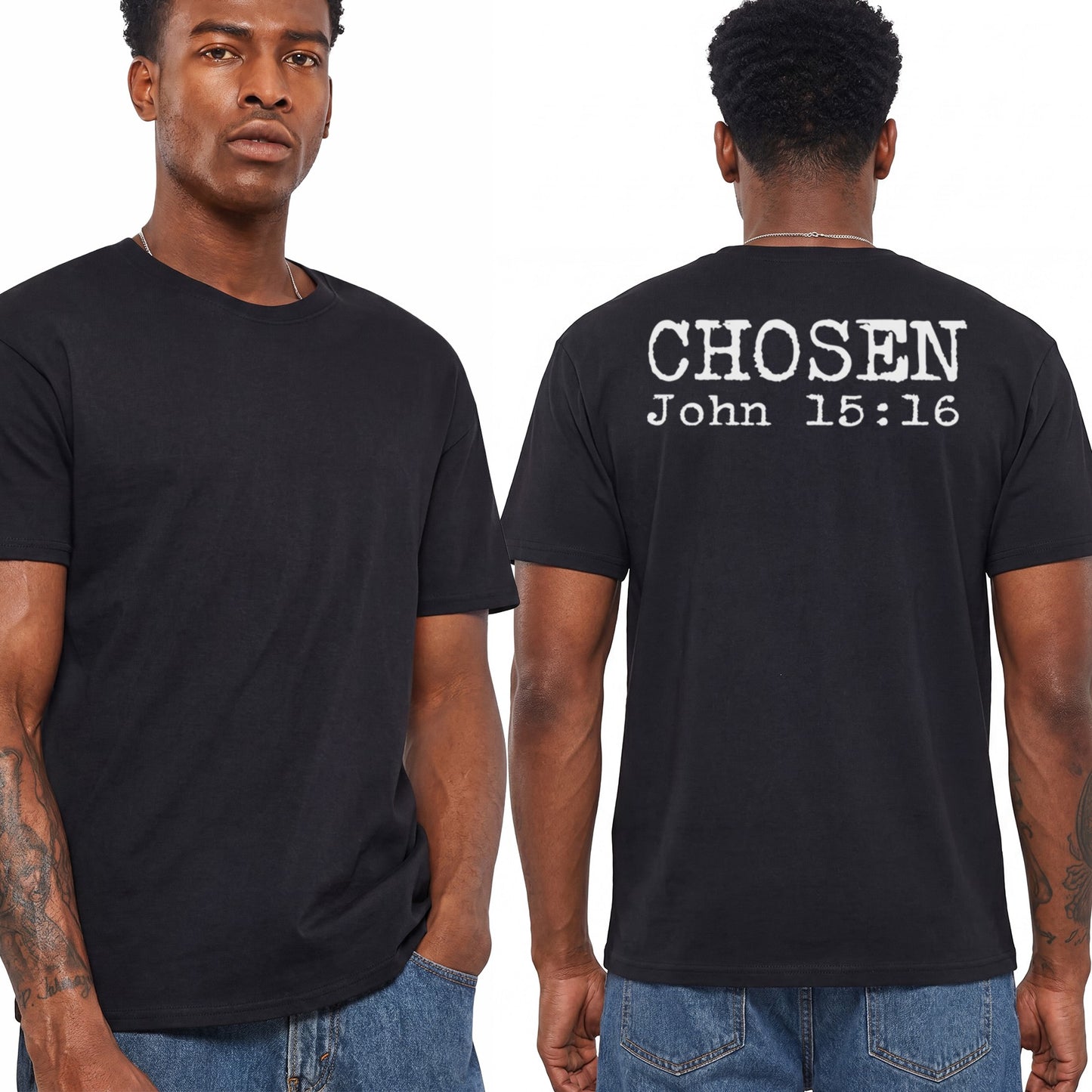 Chosen John 15 16 Shirt Christian Faith Graphic Tee Bible Verse Gift For Men
