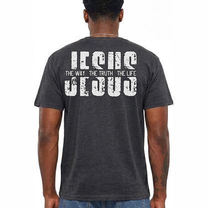 Jesus The Way The Truth The Life Shirt Christian Faith Graphic Tee Gift For Men
