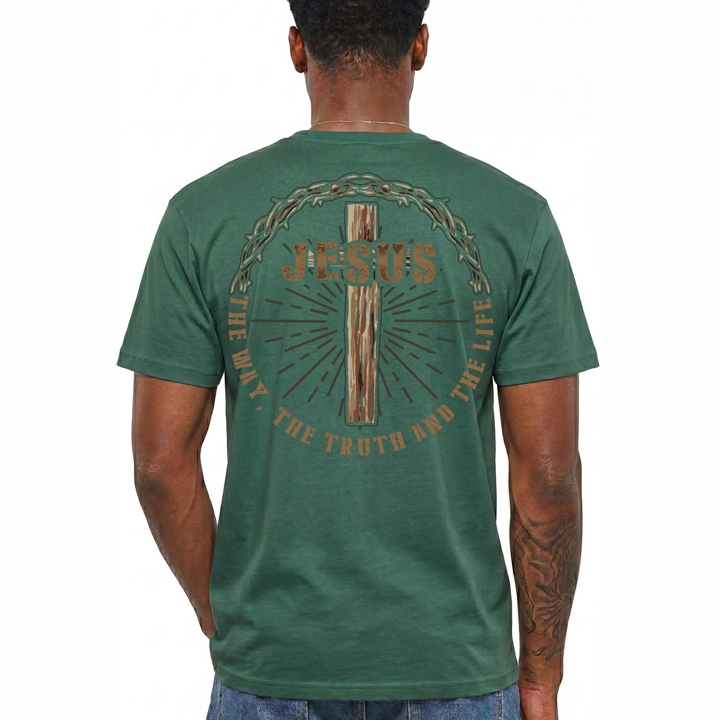 Jesus The Way The Truth And The Life Shirt Christian Cross Graphic Tee Faith Gift For Men