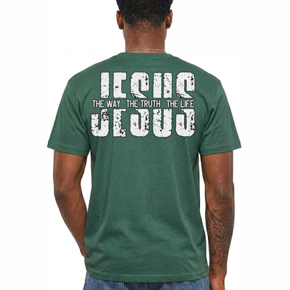 Jesus The Way The Truth The Life Shirt Christian Faith Graphic Tee Gift For Men