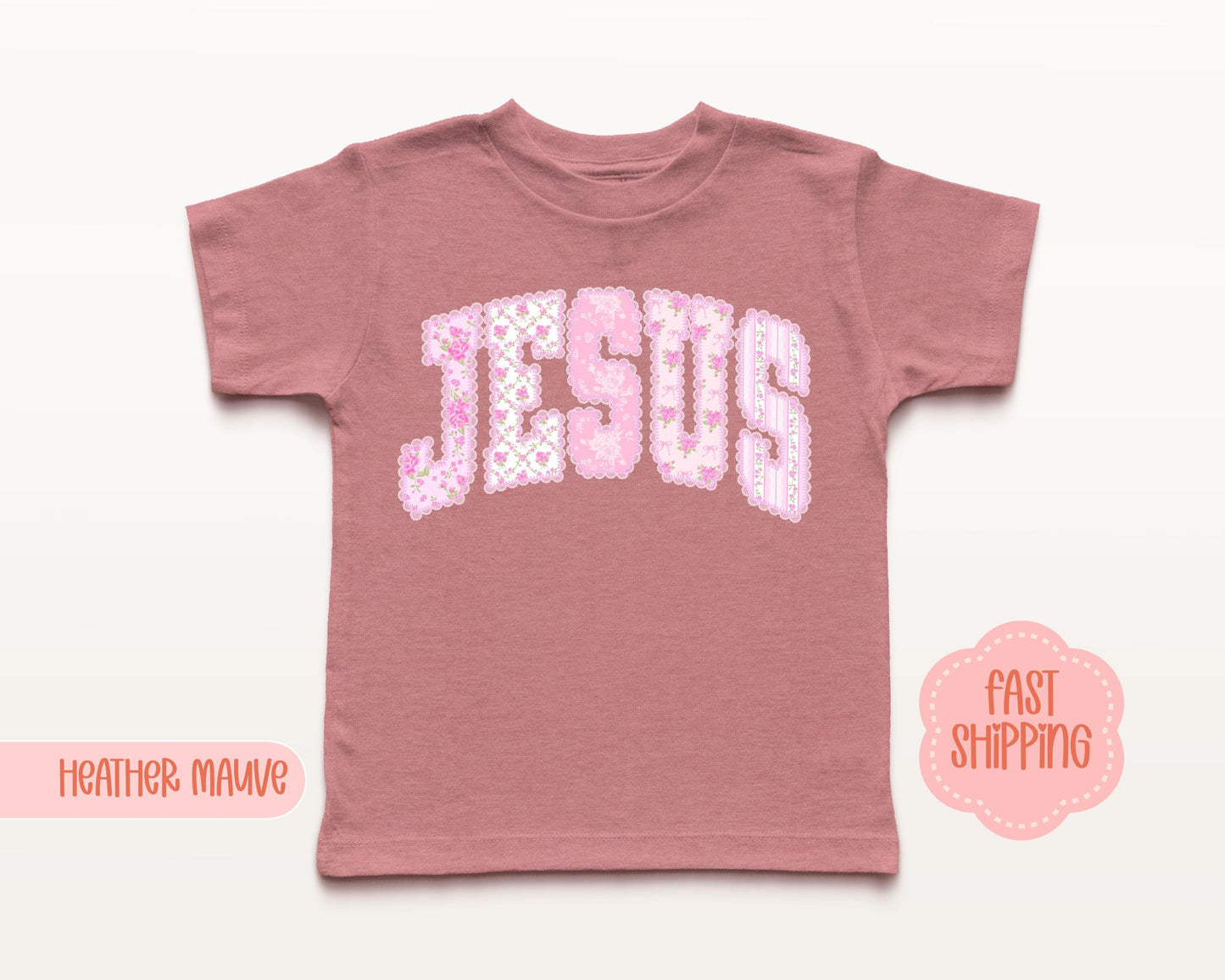 Kids Floral Pink Preppy Jesus Easter Comfort Colors® Graphic Shirt | Baby Toddler Child's Jesus Christian Faith TShirt Shirt | Easter Tee