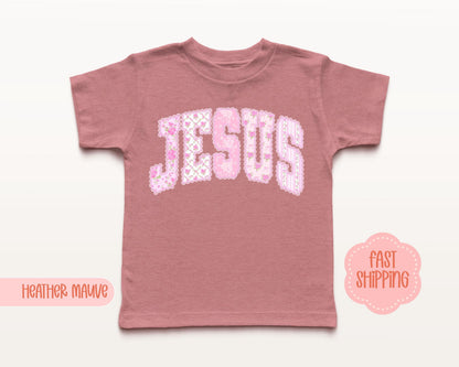 Kids Floral Pink Preppy Jesus Easter Comfort Colors® Graphic Shirt | Baby Toddler Child's Jesus Christian Faith TShirt Shirt | Easter Tee