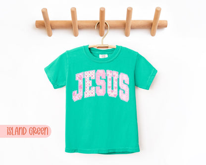 Kids Floral Pink Preppy Jesus Easter Comfort Colors® Graphic Shirt | Baby Toddler Child's Jesus Christian Faith TShirt Shirt | Easter Tee
