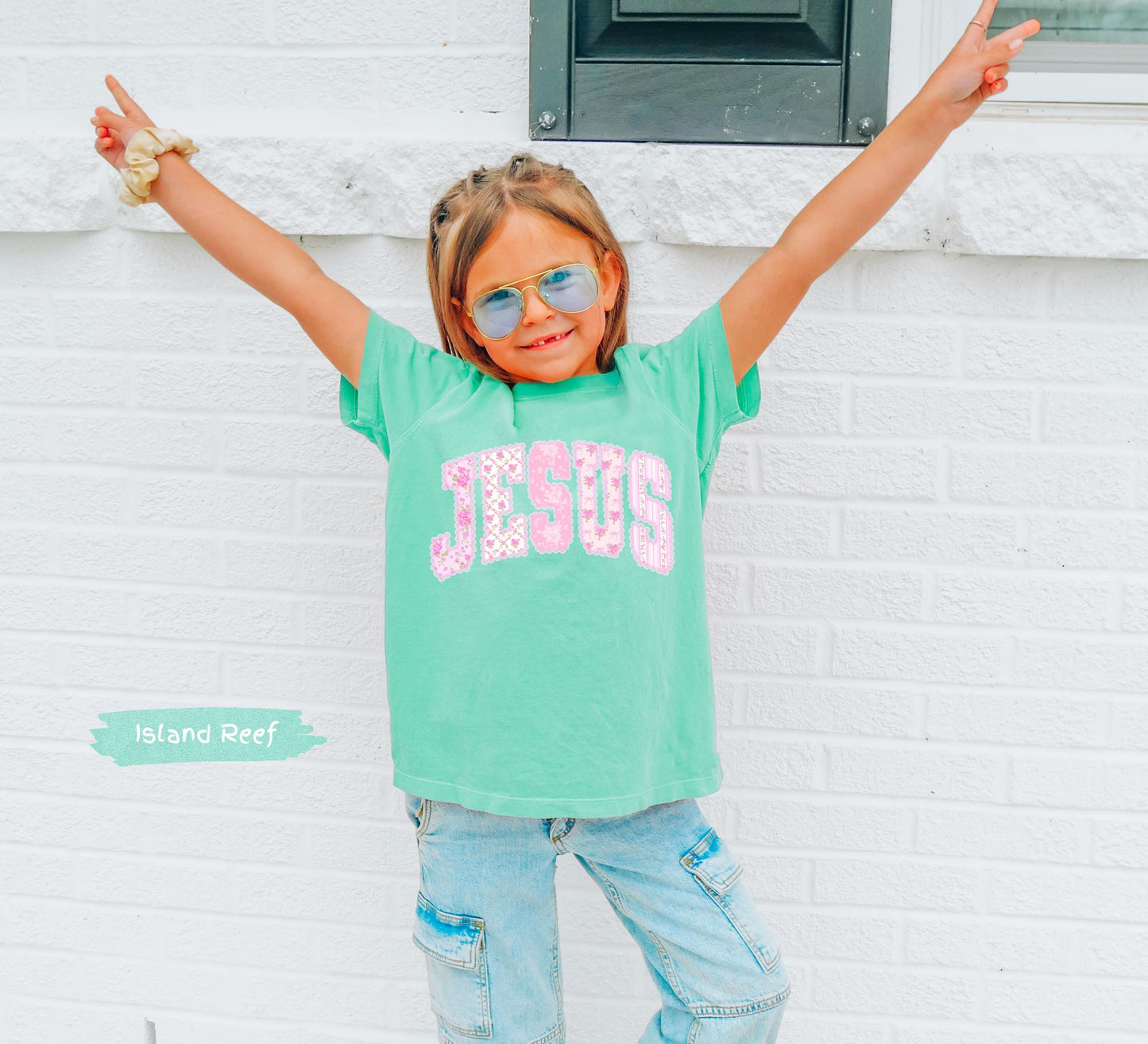 Kids Floral Pink Preppy Jesus Easter Comfort Colors® Graphic Shirt | Baby Toddler Child's Jesus Christian Faith TShirt Shirt | Easter Tee