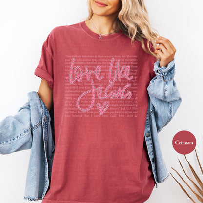 Love Like Jesus Comfort Colors® T Shirt | Jesus Leopard Print Christian Religious Easter TShirt | Y2K Bible Verse Jesus Faith Tee Shirt
