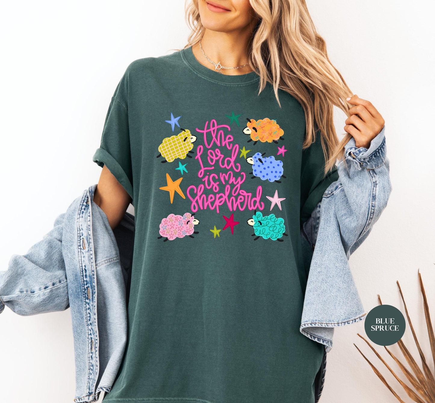 The Lord Is My Shepherd Comfort Colors® T Shirt | Cute Sheep Christian Religious Easter TShirt | Y2K Bible Jesus Faith Tee Shirt