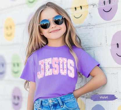 Kids Floral Pink Preppy Jesus Easter Comfort Colors® Graphic Shirt | Baby Toddler Child's Jesus Christian Faith TShirt Shirt | Easter Tee