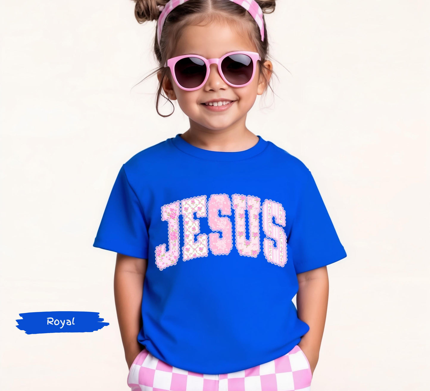 Kids Floral Pink Preppy Jesus Easter Comfort Colors® Graphic Shirt | Baby Toddler Child's Jesus Christian Faith TShirt Shirt | Easter Tee
