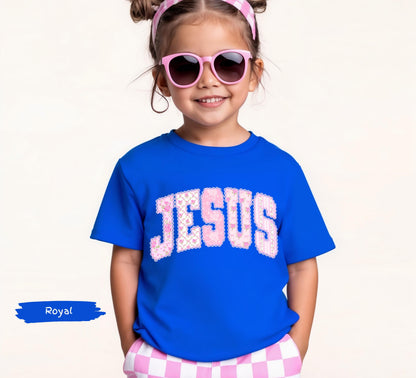 Kids Floral Pink Preppy Jesus Easter Comfort Colors® Graphic Shirt | Baby Toddler Child's Jesus Christian Faith TShirt Shirt | Easter Tee