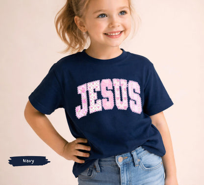 Kids Floral Pink Preppy Jesus Easter Comfort Colors® Graphic Shirt | Baby Toddler Child's Jesus Christian Faith TShirt Shirt | Easter Tee