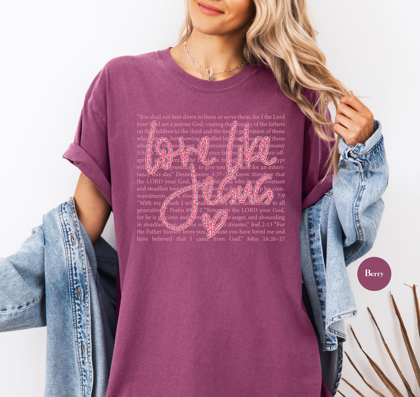 Love Like Jesus Comfort Colors® T Shirt | Jesus Leopard Print Christian Religious Easter TShirt | Y2K Bible Verse Jesus Faith Tee Shirt