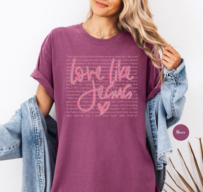Love Like Jesus Comfort Colors® T Shirt | Jesus Leopard Print Christian Religious Easter TShirt | Y2K Bible Verse Jesus Faith Tee Shirt