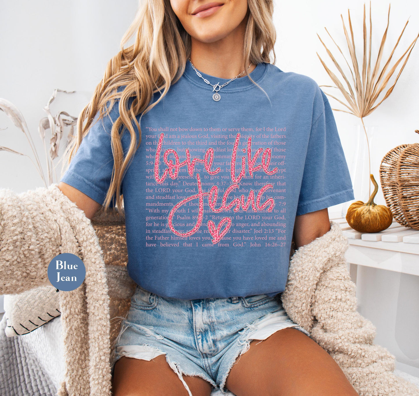 Love Like Jesus Comfort Colors® T Shirt | Jesus Leopard Print Christian Religious Easter TShirt | Y2K Bible Verse Jesus Faith Tee Shirt