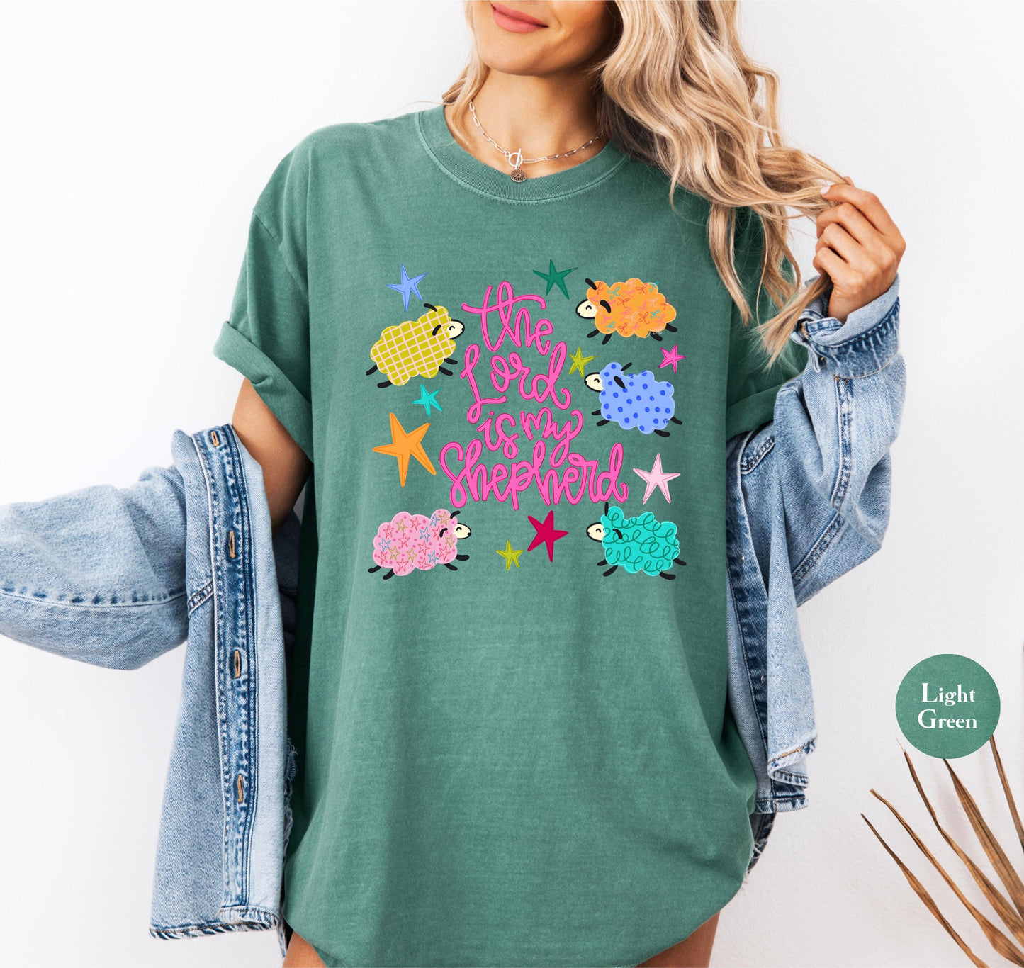 The Lord Is My Shepherd Comfort Colors® T Shirt | Cute Sheep Christian Religious Easter TShirt | Y2K Bible Jesus Faith Tee Shirt
