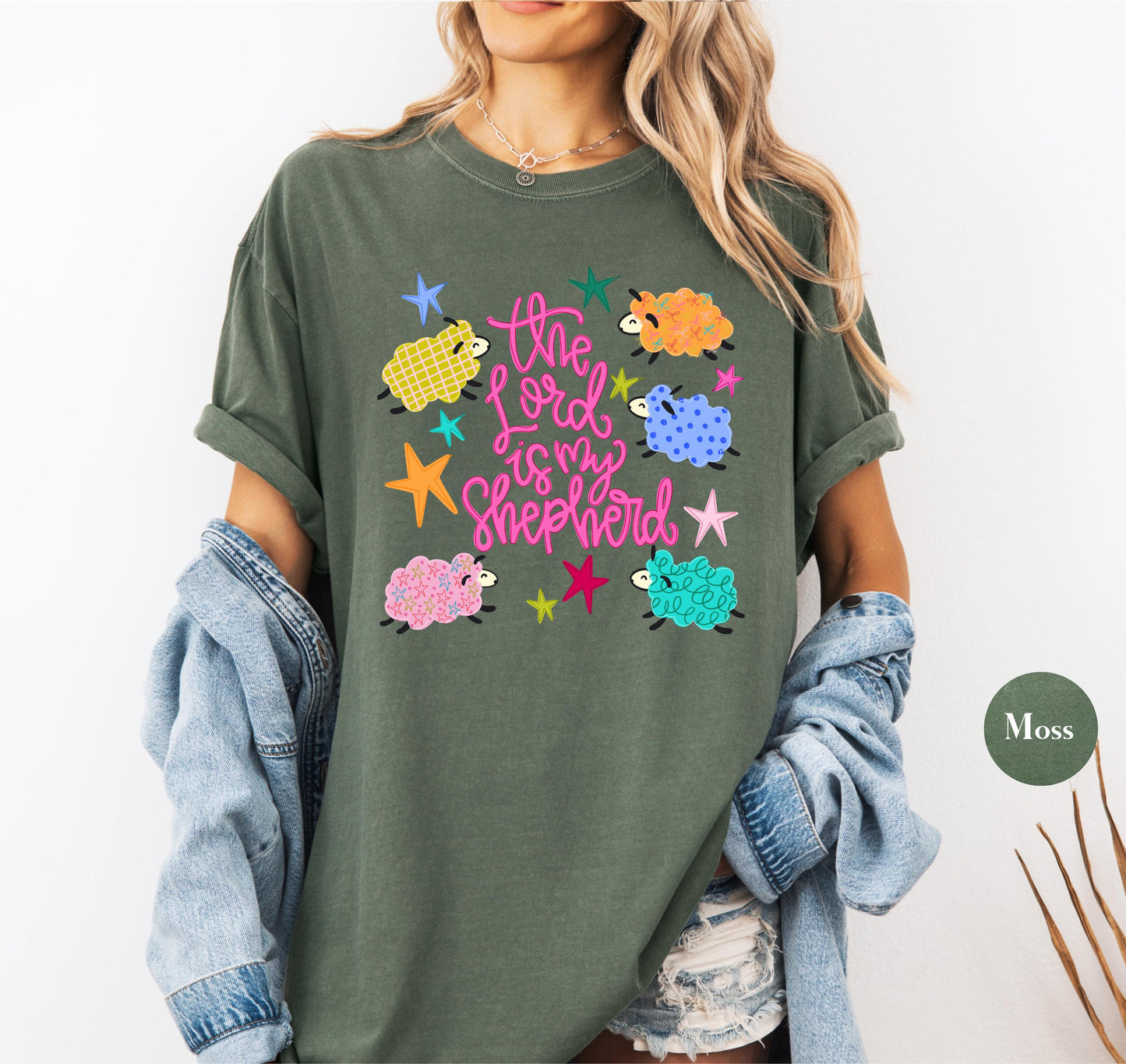 The Lord Is My Shepherd Comfort Colors® T Shirt | Cute Sheep Christian Religious Easter TShirt | Y2K Bible Jesus Faith Tee Shirt
