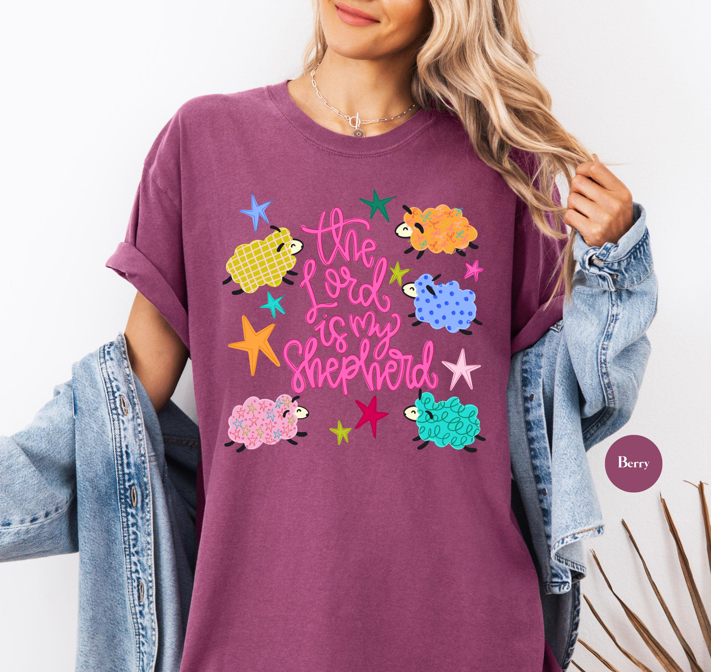 The Lord Is My Shepherd Comfort Colors® T Shirt | Cute Sheep Christian Religious Easter TShirt | Y2K Bible Jesus Faith Tee Shirt
