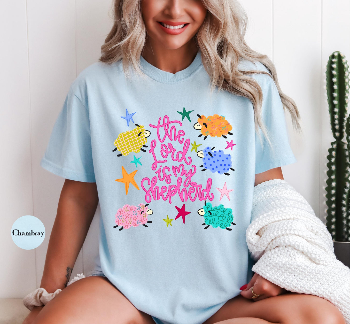 The Lord Is My Shepherd Comfort Colors® T Shirt | Cute Sheep Christian Religious Easter TShirt | Y2K Bible Jesus Faith Tee Shirt