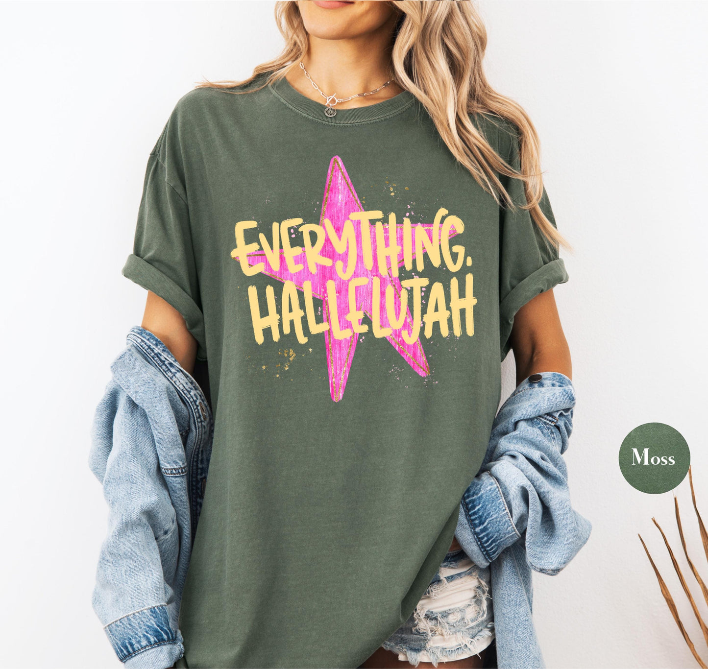 Everything Hallelujah Comfort Colors® Shirt | Hallelujah Tee Tshirt | Everything Hallelujah Faith Shirt | Christianity Jesus Tee Shirt