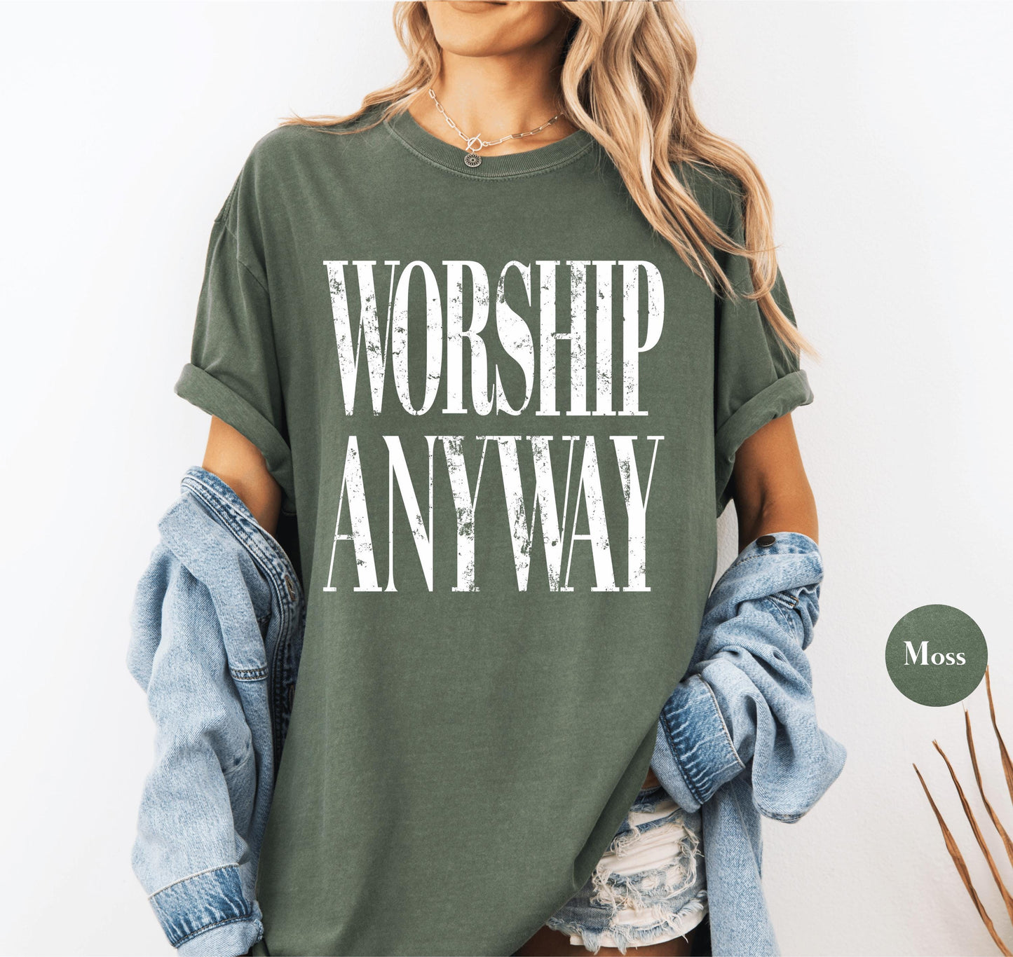 Worship Anyway Comfort Colors® Shirt | Christianity Faith Tshirt Shirt | Christian Faith Inspired Religious Shirt | Vintage Church Shirt Tee