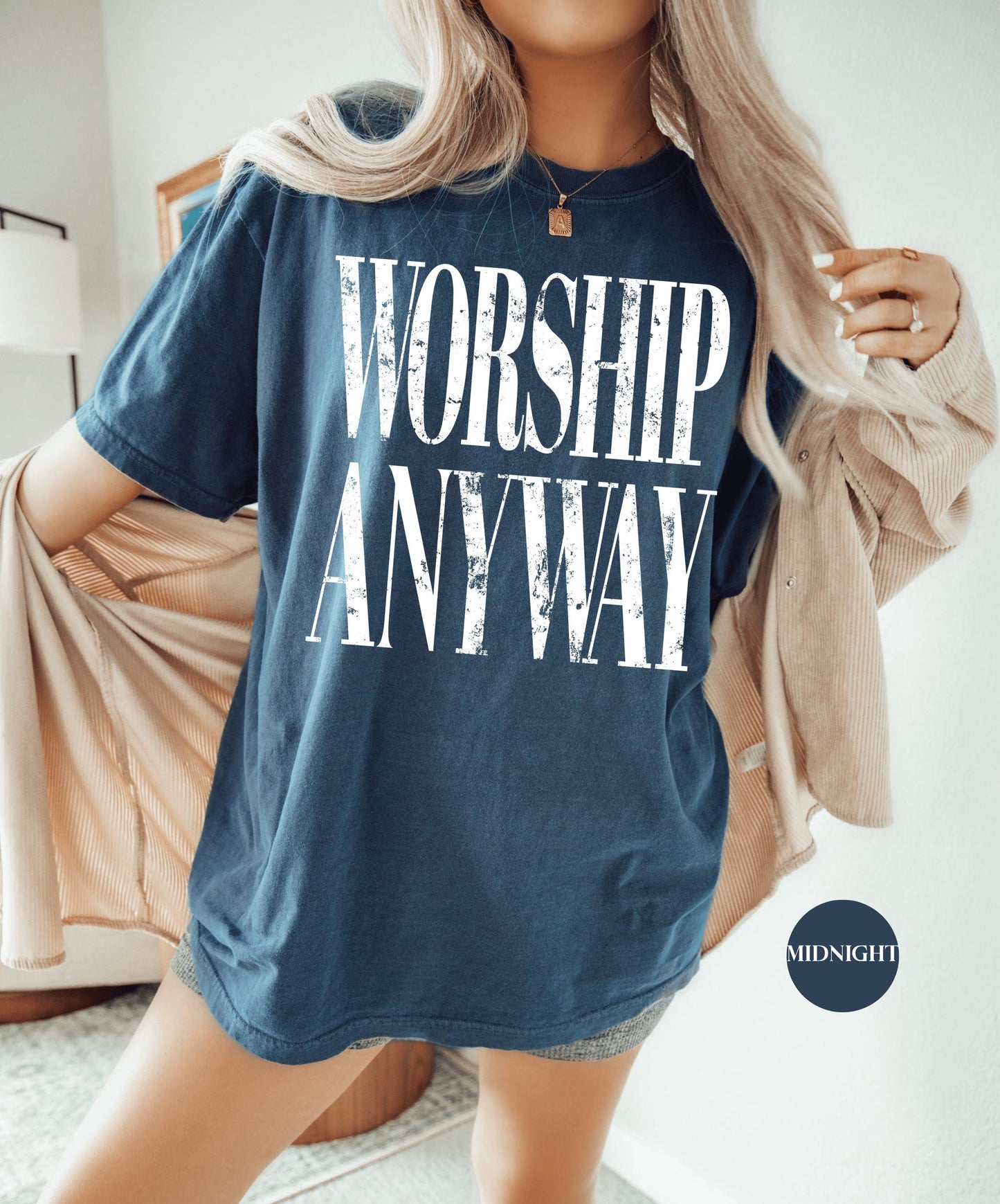 Worship Anyway Comfort Colors® Shirt | Christianity Faith Tshirt Shirt | Christian Faith Inspired Religious Shirt | Vintage Church Shirt Tee